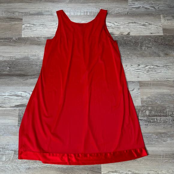 Vanity Fair Red Nylon Nightgown Slip Dress Vintage Medium Made in USA - Picture 4 of 6